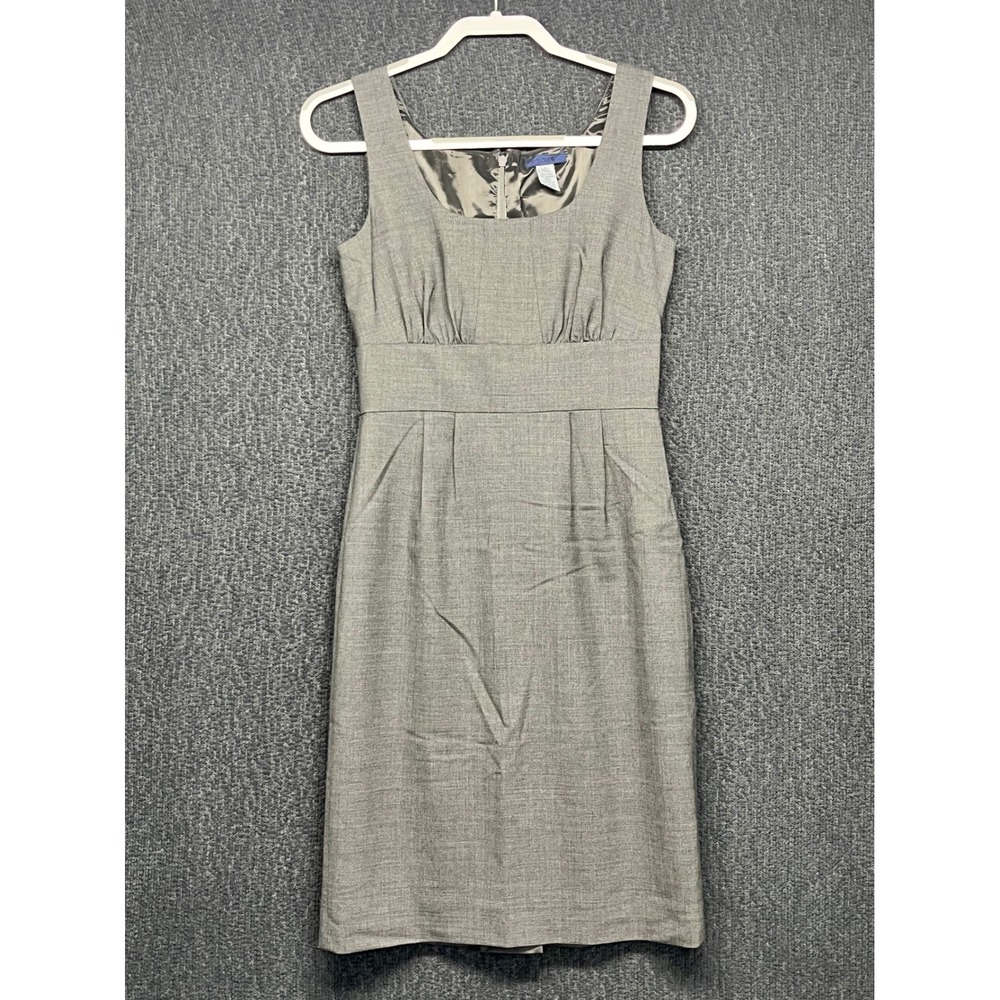 J.Crew Womens Grey Wool Blend Sleeveless Sheath Dress Square Neck Size 2 RN77388